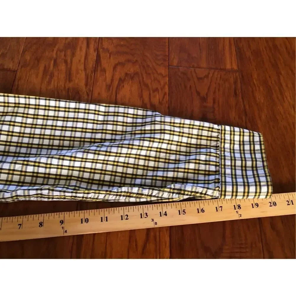 BANANA REPUBLIC Organic Cotton Plaid Multi Button up Shirt SZ M